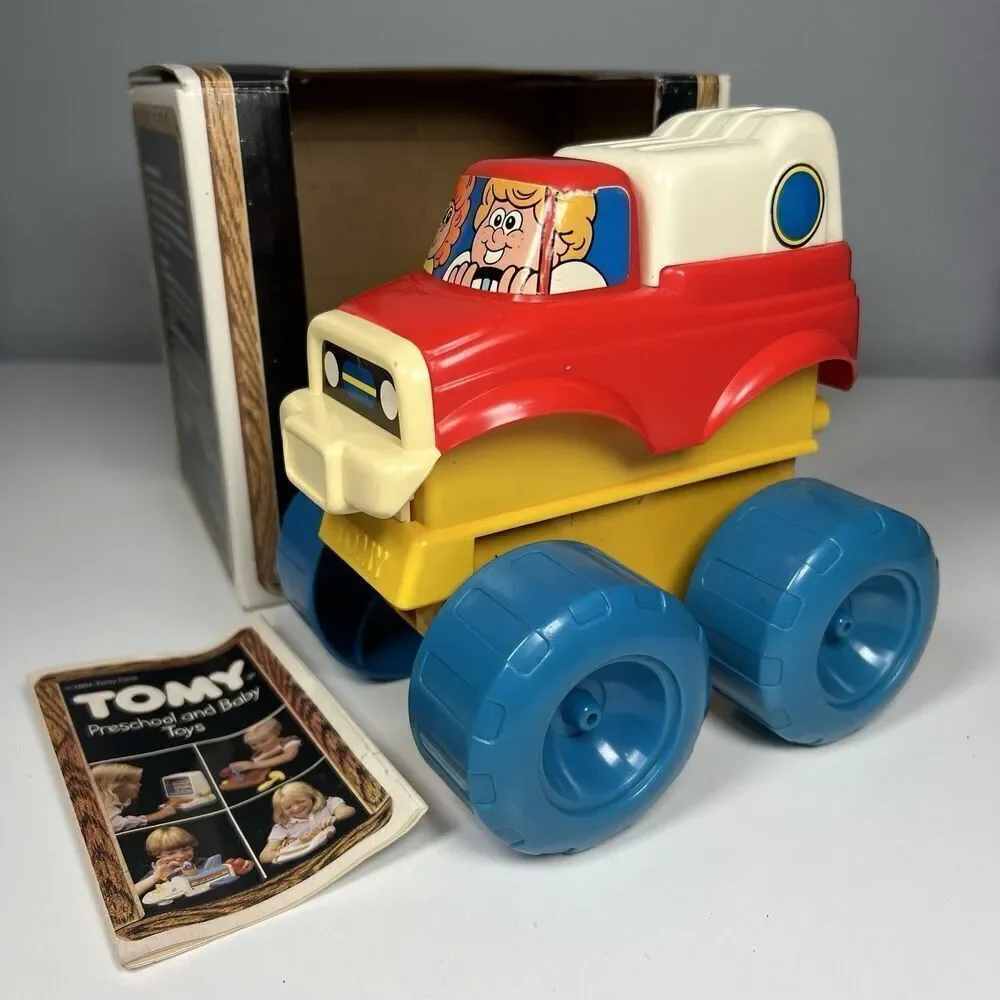 Tomy Big Power Pushers Truck Vintage 1984 No. 1093 Complete With Box & Booklet